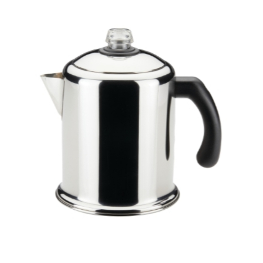 FABERWARE Stainless Steel Coffee Percolator with Black Handle - Classic Brew Pot